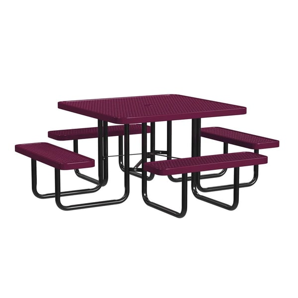 Expanded Metal Portable 46In Table - HT46SQP-BURGUNDY