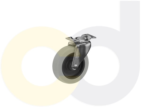 CasterDepot Top Plate Casters - Thermo-Rubber Wheel - Capacities Up To 110 Lbs. - HC002.969