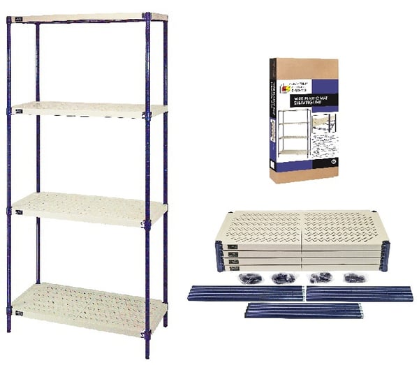Wire Plastic Mat Shelving Units - HRPWR72-2436E