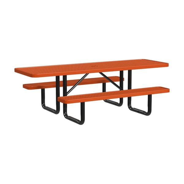Expanded Metal Portable 8Ft Picnic Table - HT8XPP-ADA-ORANGE