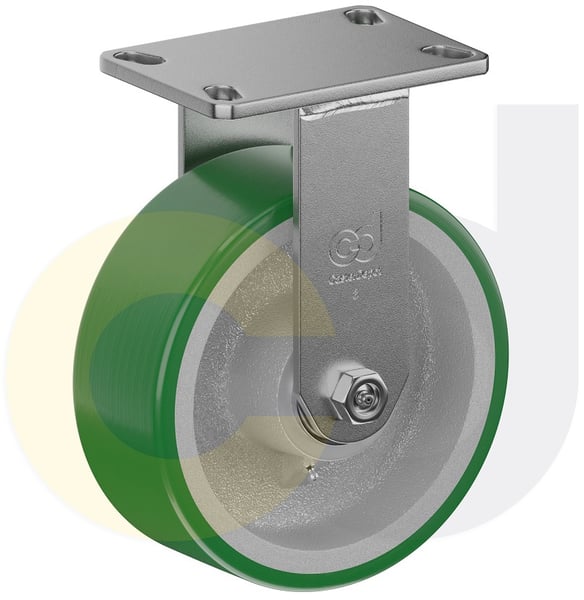 CasterDepot Top Plate Casters - Poly On Cast Iron Wheel - Capacities Up To 3000 Lbs. - HC000.4BB