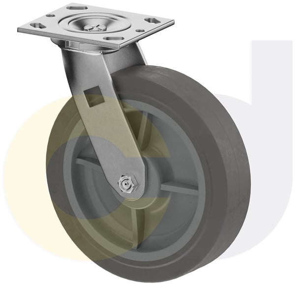 CasterDepot Top Plate Casters - Thermo-Rubber Wheel - Capacities Up To 600 Lbs. - HC000.E56