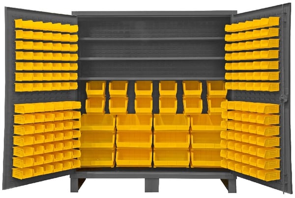 Heavy Duty Storage Cabinets With Hook-On Bins - HHDC72-192-3S95