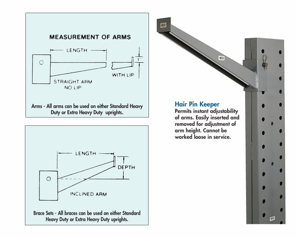 Rugged Cantilever Rack Arms - HHDSA42L