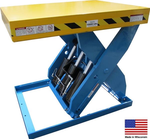 Max-Lift Heavy Duty Scissor Lift Table - HBM-MHD230-8K-44R-3648-H