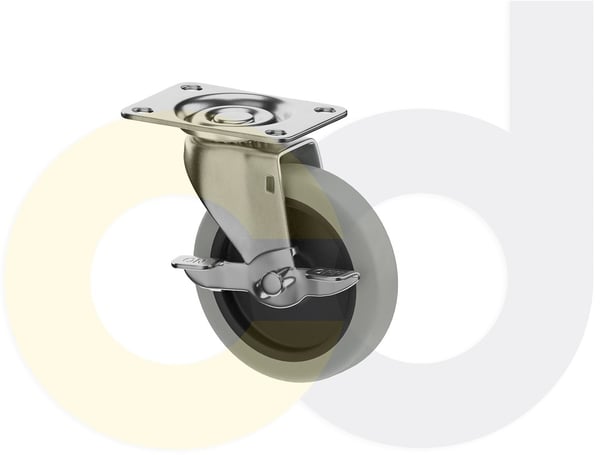 CasterDepot Top Plate Casters - Thermo-Rubber Wheel - Capacities Up To 110 Lbs. - HC014.670