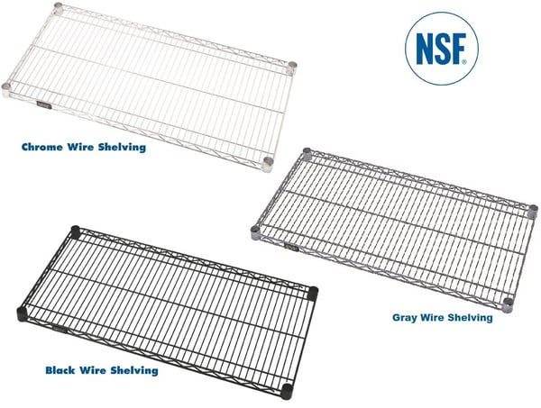 Chrome, Green, Gray & Black Epoxy Wire Shelving - H1236P