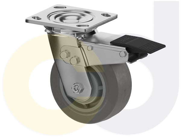 CasterDepot Top Plate Casters - Thermo-Rubber Wheel - Capacities Up To 600 Lbs. - HC091.E81