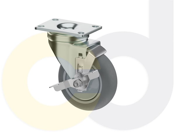 CasterDepot Top Plate Casters - Thermo-Rubber Wheel - Capacities Up To 325 Lbs. - HC015.A96