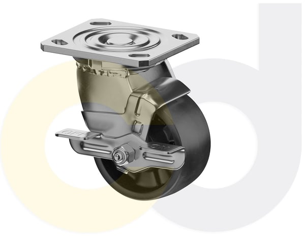 CasterDepot Top Plate Casters - Glass-Filled Nylon Wheel- Capacities Up To 1250 Lbs. - HC016.9D8