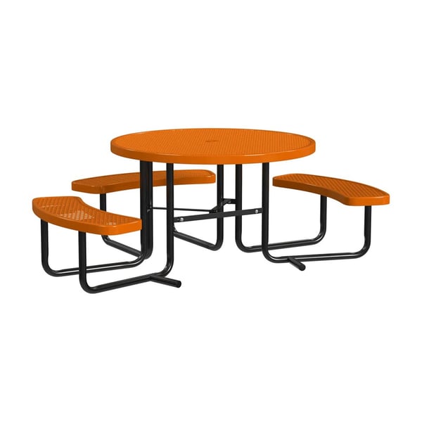 Expanded Metal Portable 46In Round Table - HT46ROP-ADA-ORANGE