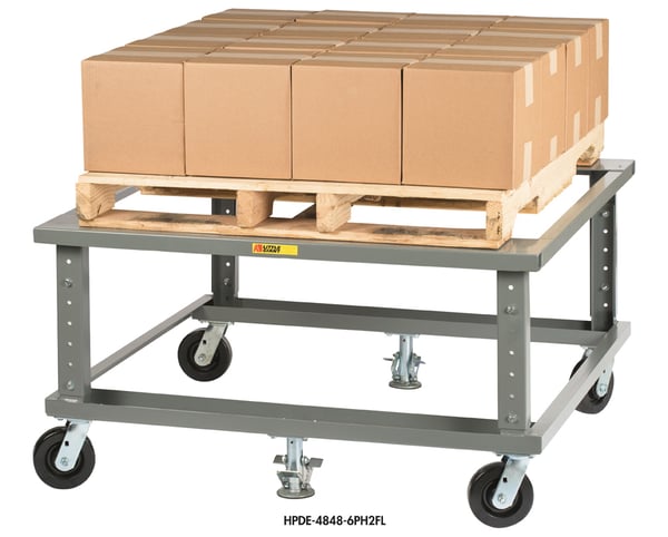 Adjustable Height Ergonomic Mobile Pallet Stand - HPDE-4048-6PH2FL