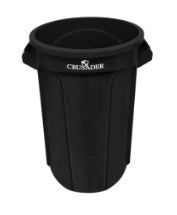 Crusader Round Trash Cans - HCTC-44-BLACK