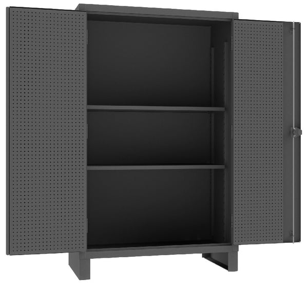 Extra Heavy Duty Cabinet With Pegboard Doors & Shelves - HHDCP304878-2S95