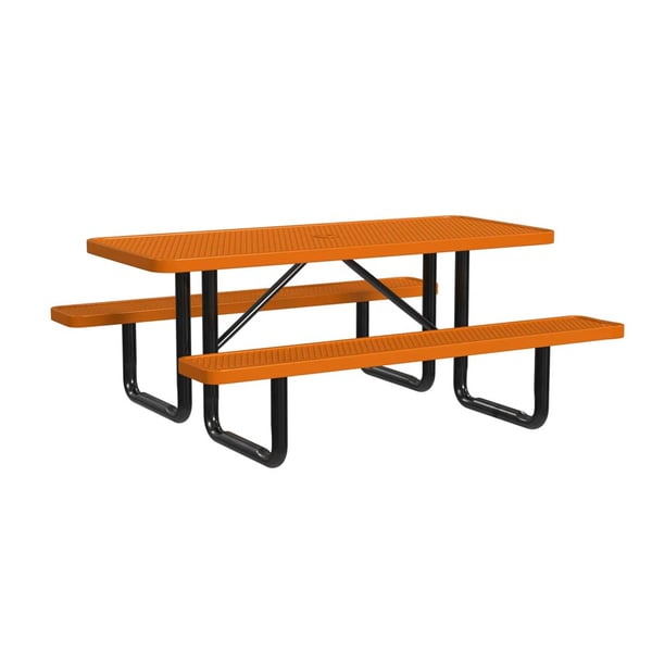 Expanded Metal Portable 6Ft Picnic Table - HT6XPP-ORANGE