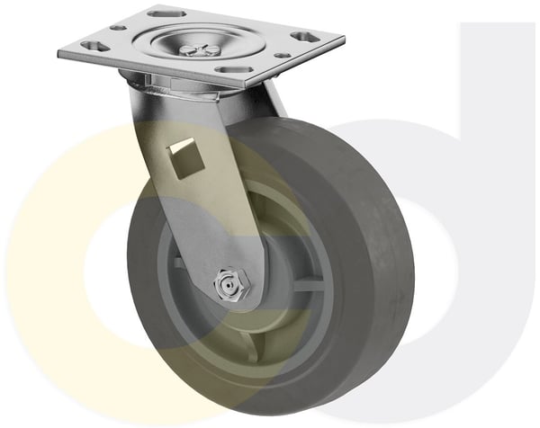 CasterDepot Top Plate Casters - Thermo-Rubber Wheel - Capacities Up To 600 Lbs. - HC000.E3C