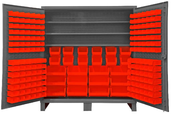 Heavy Duty Storage Cabinets With Hook-On Bins - HHDC72-192-3S1795