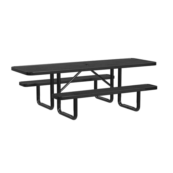Expanded Metal Portable 8Ft Picnic Table - HT8XPP-ADA-BLACK
