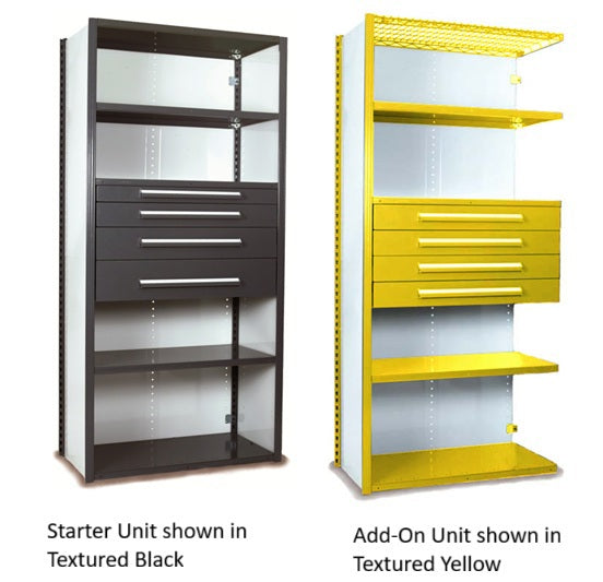 V-Grip™ Shelving With Drawer Units - 84"H - HS4241VHS-RD
