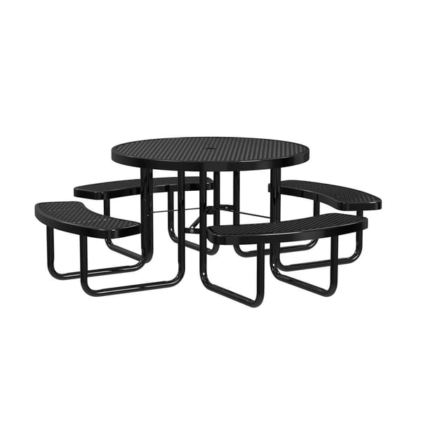 Expanded Metal Portable 46In Round Table - HT46ROP-BLACK