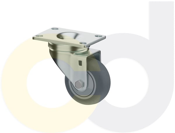 CasterDepot Top Plate Casters - Thermo-Rubber Wheel - Capacities Up To 325 Lbs. - HC015.A86
