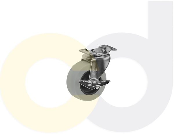 CasterDepot Top Plate Casters - Thermo-Rubber Wheel - Capacities Up To 110 Lbs. - HC003.362