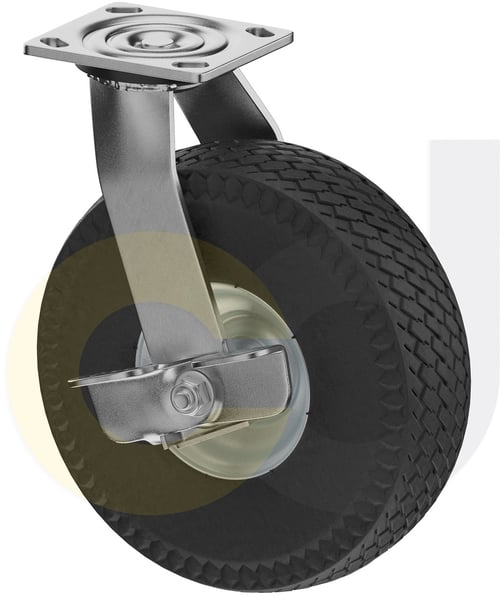 CasterDepot Top Plate Casters - Never-Flat Wheel - Capacities Up To 500 Lbs. - HC000.DB4