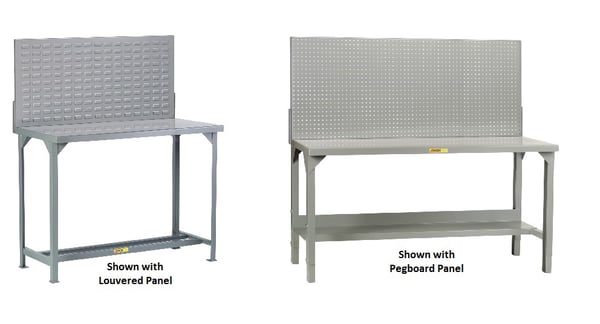 All-Welded Steel Workbenches With Pegboard Or Louvered Panels - HWST1-3060-36-PB