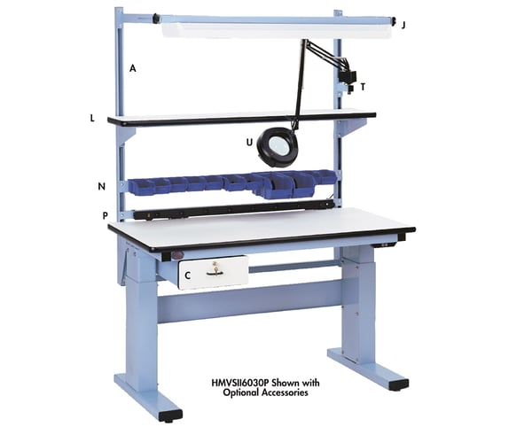 Electric Height Adjustable Workbenches - HMVSII7230M