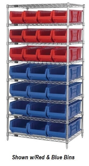 Chrome Wire Shelving Units With Hulk Containers - HWR8-950952-Y