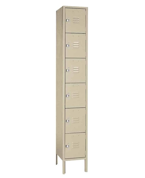Six Tier Steel Lockers - H5342-PUTTY