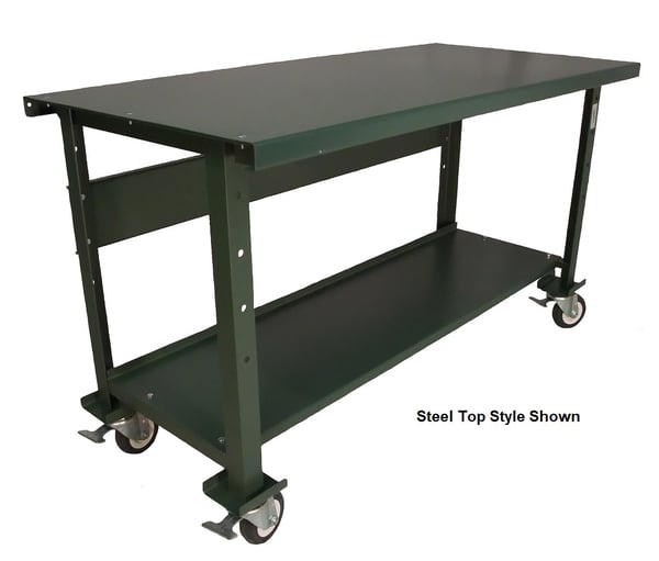 Mobile Open Leg Heavy Duty Workbench - H144-430-166-30-E