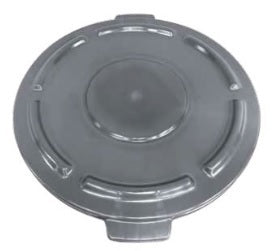 Crusader Round Trash Cans - Lids & Dolly - HCTC-L32-GRAY