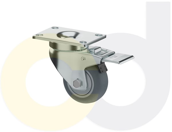 CasterDepot Top Plate Casters - Thermo-Rubber Wheel - Capacities Up To 325 Lbs. - HC015.A87