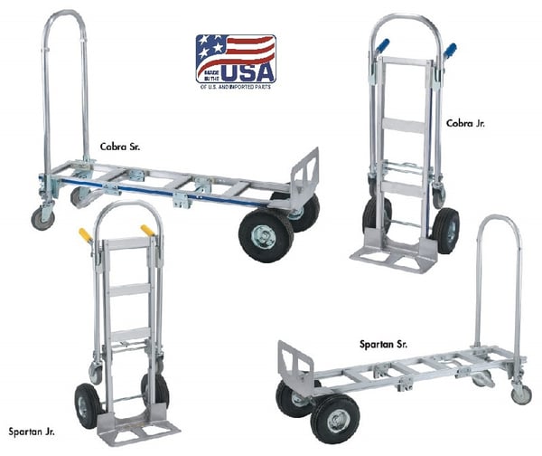 Cobra Aluminum Convertible Hand Trucks - HCBR-SR-T18-PWT
