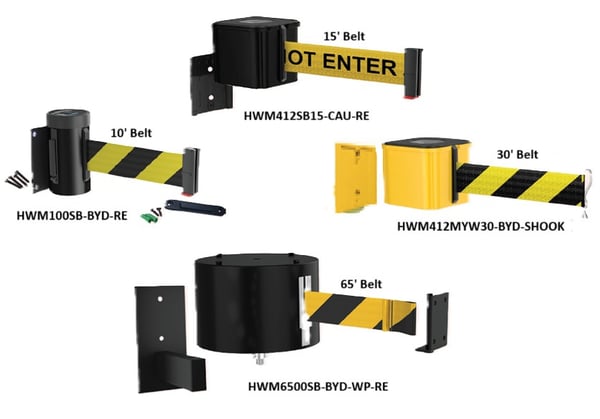 Wall Mount RETRACTA-BELT® Units By Visiontron - HWM412MYW30-BYD-SHOOK