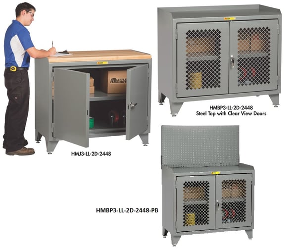 48" Wide Counter Height Bench Cabinets - HMHP3-LL-2D-2448