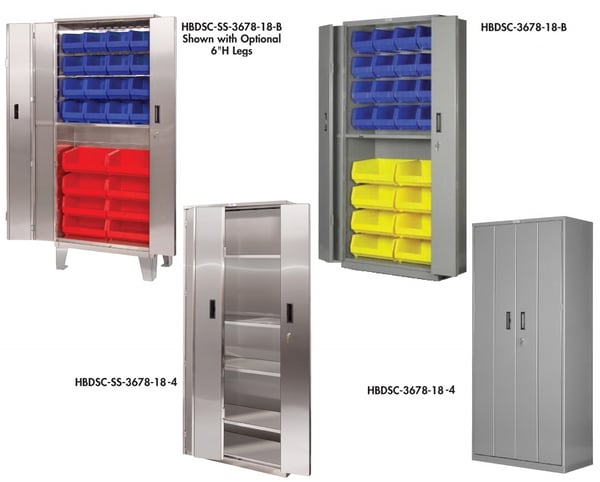 Heavy Duty Bi-Fold Door Storage Cabinets - HBDSC-3678-18-B