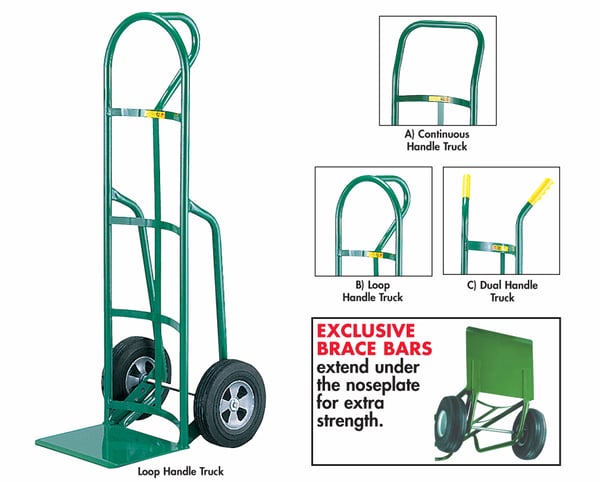 12"D. Reinforced Nose Plate Hand Truck - HT-220-10FF