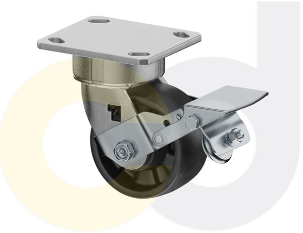 CasterDepot Ergonomic, Top Plate Casters - Glass-Filled Nylon Wheel- Cap. Up To 1400 Lbs. - HC091.956