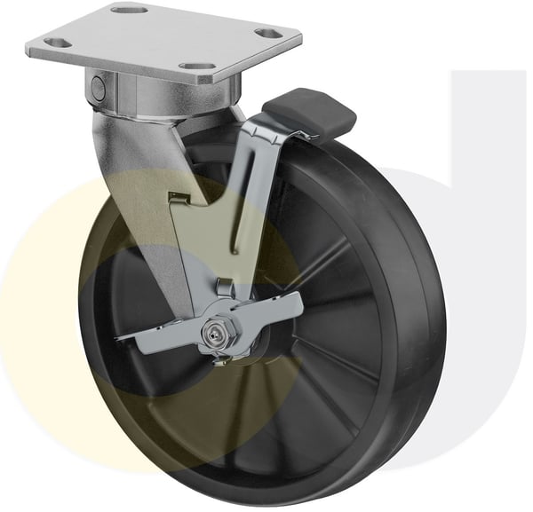 CasterDepot Ergonomic, Top Plate Casters - Glass-Filled Nylon Wheel- Cap. Up To 1400 Lbs. - HC020.116