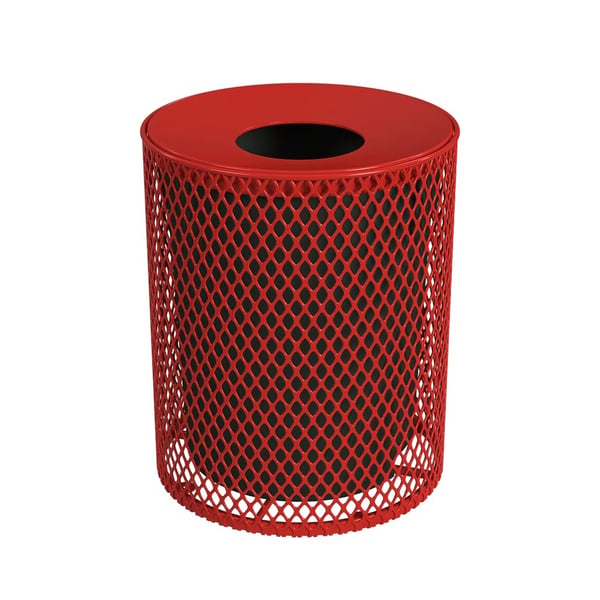 32 Gallon Expanded Metal Portable Receptacle - H32EXPLNSML-RED