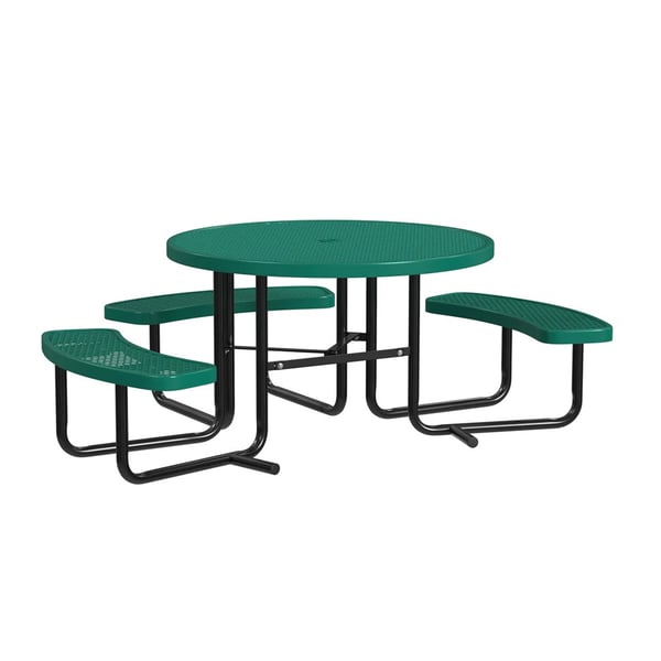 Expanded Metal Portable 46In Round Table - HT46ROP-ADA-GREEN