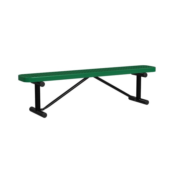 Expanded Metal Portable 6Ft Bench Without Back - HB6XPP-GREEN