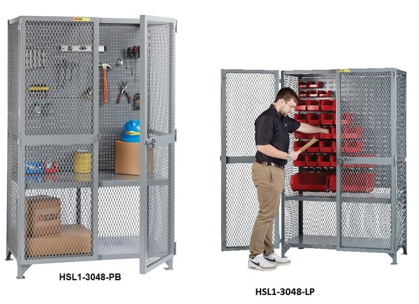 All-Welded Tool Storage Locker With Pegboard Or Louvered Panels - HSL1-2448-LP