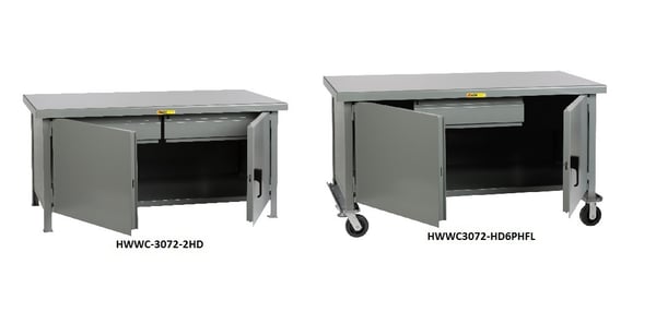 All-Welded Cabinet Workbenches - Heavy-Duty - HWWC-3048-6PHFL