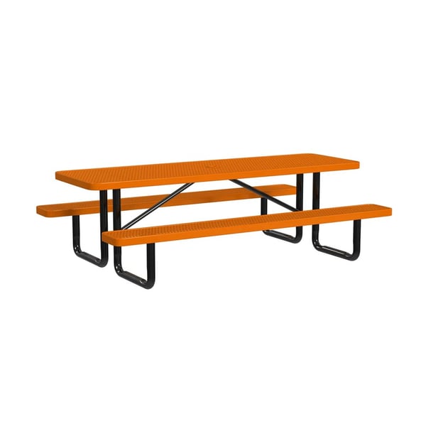 Expanded Metal Portable 8Ft Picnic Table - HT8XPP-ORANGE