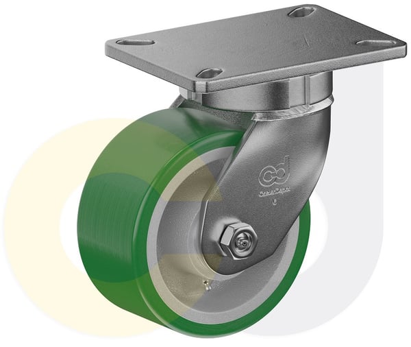 CasterDepot Top Plate Casters - Poly On Cast Iron Wheel - Capacities Up To 3500 Lbs. - HC000.4BD