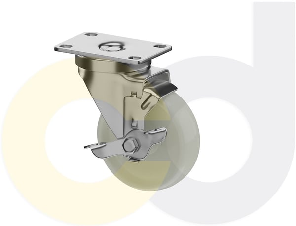 CasterDepot Top Plate Casters - White Nylon Wheel - Capacities Up To 350 Lbs. - HC016.9FE
