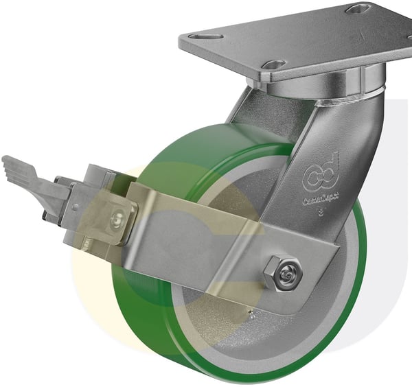 CasterDepot Top Plate Casters - Poly On Cast Iron Wheel - Capacities Up To 3500 Lbs. - HC000.4C0